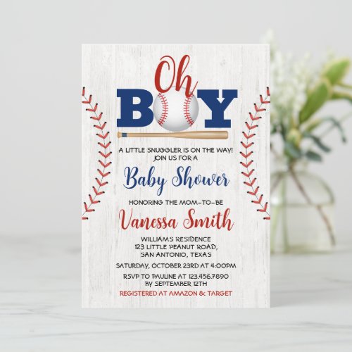 Baseball Baby Shower Invitation