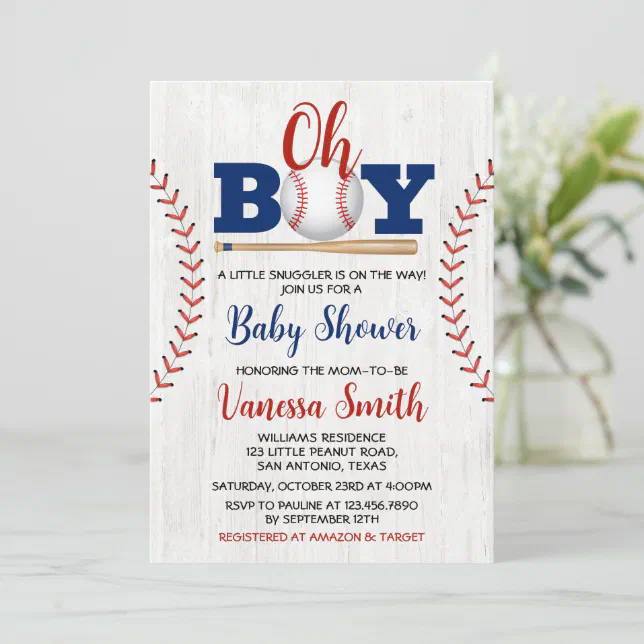 Baseball Baby Shower Invitation Zazzle