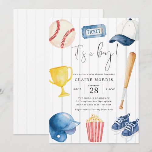 Baseball Baby Shower Invitation
