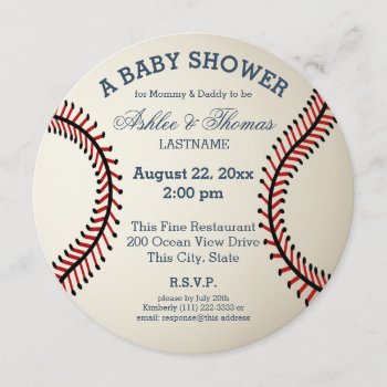 Baseball Baby Shower Invitation by happygotimes at Zazzle