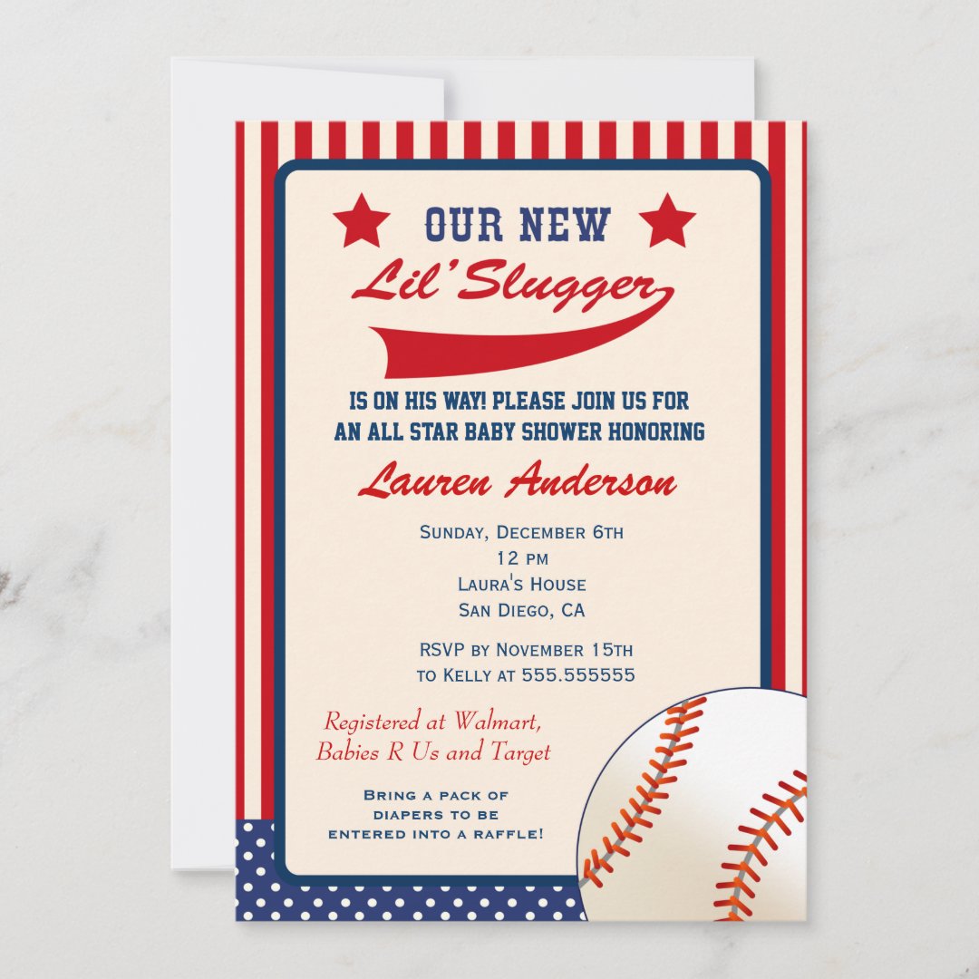 Baseball Baby Shower Invitation Zazzle