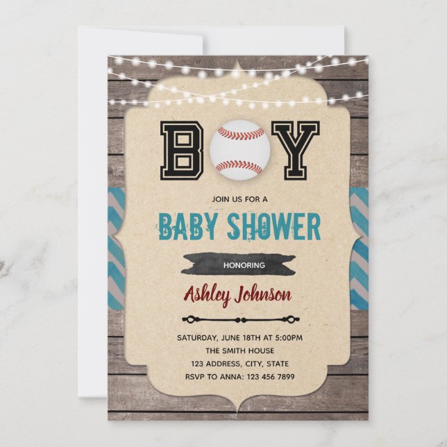 Baseball baby shower invitation (Front)