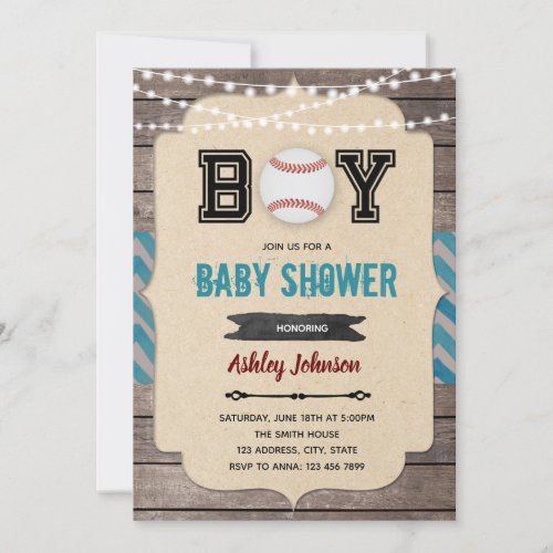 Baseball baby shower invitation