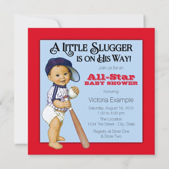 Baseball Baby Shower Invitation (Front)