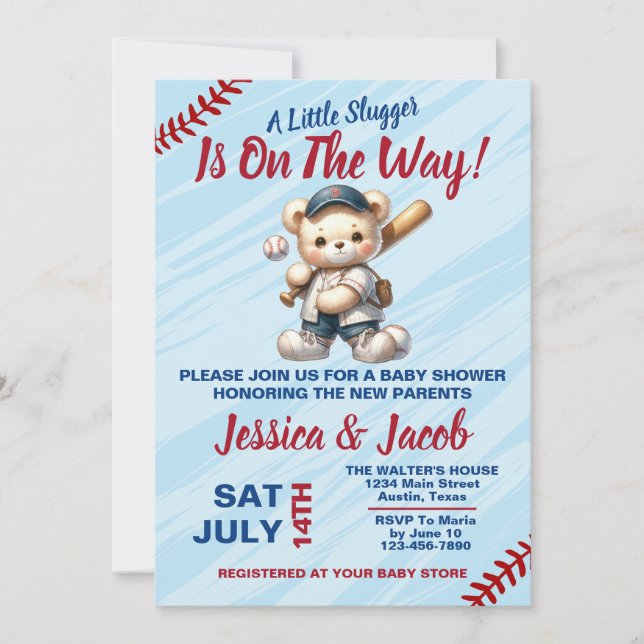 Baseball Baby Shower Invitation (Front)