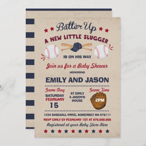 Baseball Baby Shower Invitation Baseball Shower