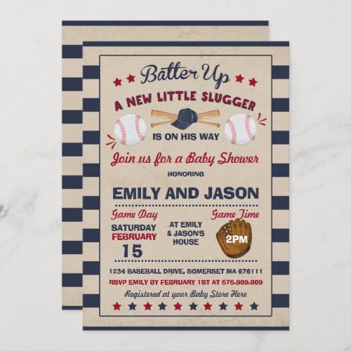 Baseball Baby Shower Invitation Baseball Shower