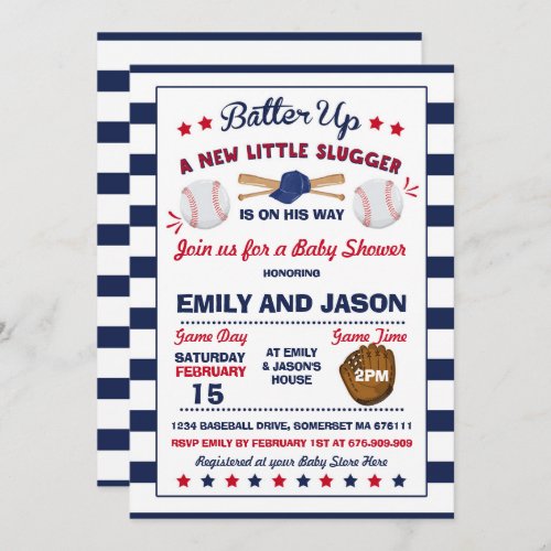 Baseball Baby Shower Invitation Baseball Shower