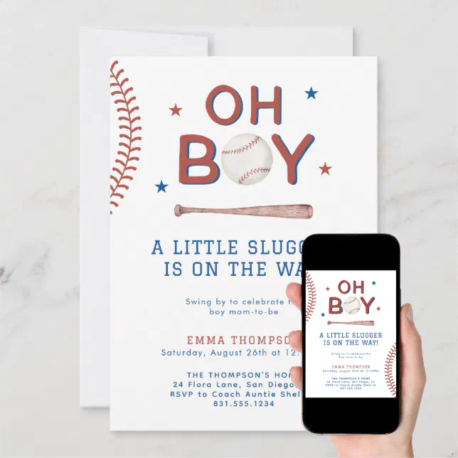 Baseball Baby Shower Invitation Boy Baby Shower Zazzle