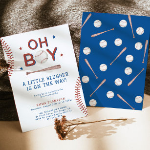 Baseball Baby Shower Invitation   Boy Baby Shower