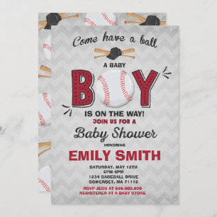 Baseball Baby Shower Invitation Sport Baby Shower