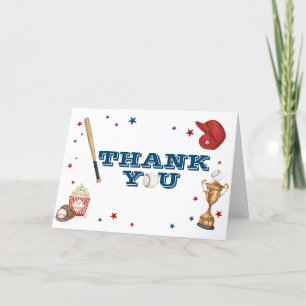 Baseball Baby Shower Letterpress Thank You Card