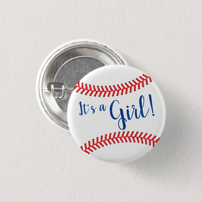 Baseball Baby Shower Little Slugger Button (Front & Back)