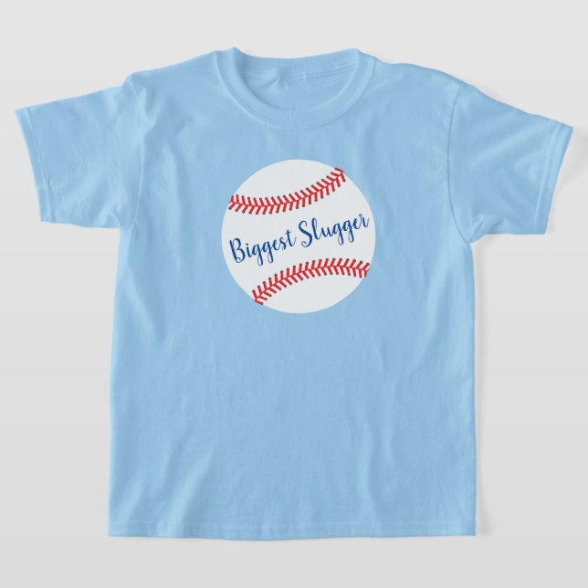 Baseball Baby Shower Little Slugger T-Shirt (Laydown)