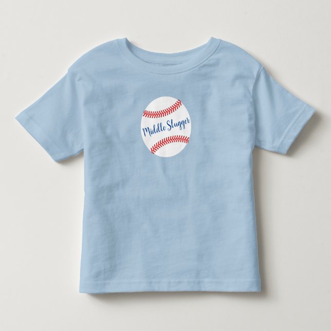 Baseball Baby Shower Little Slugger Toddler T-shirt (Front)