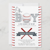Baseball Baby Shower Oh Boy Invitation (Front)