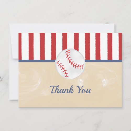 Baseball Baby Shower or Birthday Thank You Card