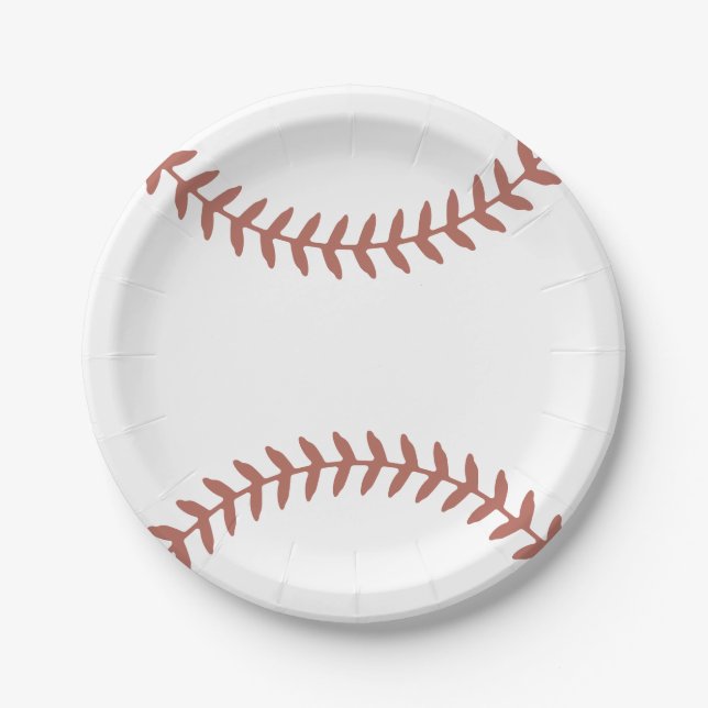 Baseball Baby Shower Paper Plates (Front)