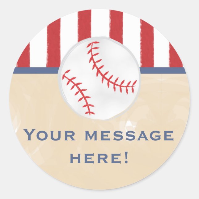 Baseball Baby Shower Round Sticker (Front)
