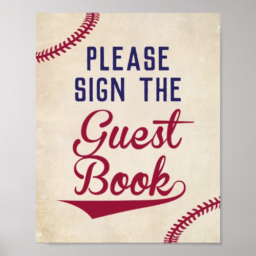 Baseball Baby Shower Sign the Guest Book Sign