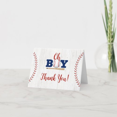 Baseball Baby Shower Thank You Card