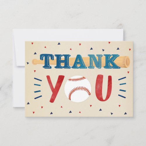 Baseball Baby Shower Thank You Note Cards