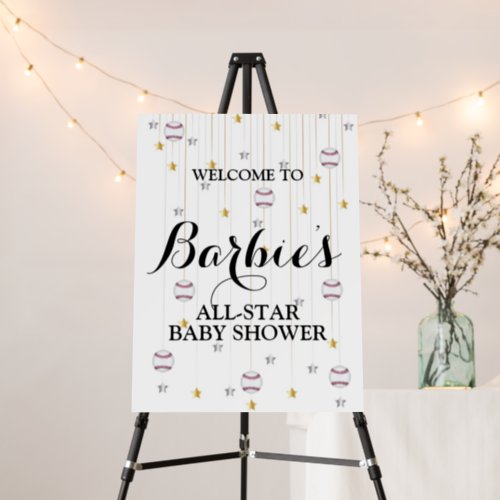 Baseball Baby Shower Welcome Sign