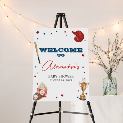 Baseball Baby Shower Welcome Sign