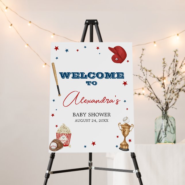 Baseball Baby Shower Welcome Sign (In Situ (Stand))