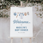 Baseball Baby Shower Welcome Sign<br><div class="desc">Welcome friends and family to you or a loved one's baby shower with this baseball themed welcome sign.</div>