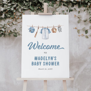 Baseball Baby Shower Welcome Sign