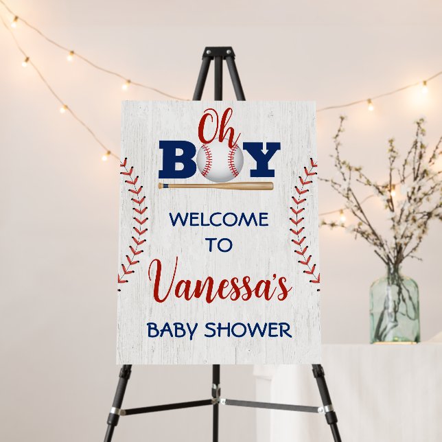 Baseball Baby Shower Welcome Sign (In Situ (Stand))