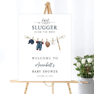 Baseball Baby Shower Welcome Sign Little Slugger