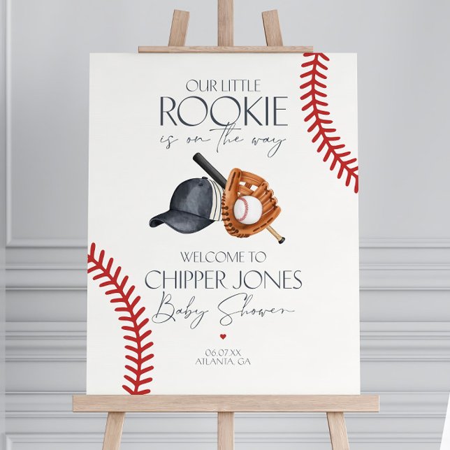Baseball Baby Shower Welcome Sign Printable Templa (Creator Uploaded)