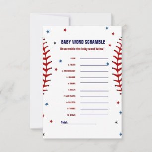 Baseball Baby word scramble baby shower game