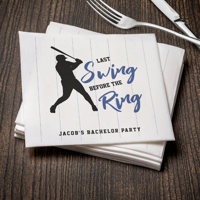 Baseball Bachelor Party Last Swing Before the Ring Napkins (Creator Uploaded)