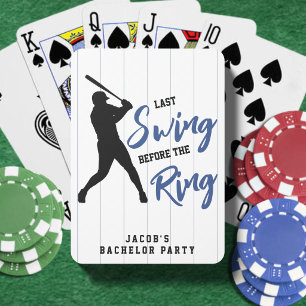 Baseball Bachelor Party Last Swing Before the Ring Poker Cards