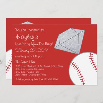Baseball Bachelorette Party Invite- Last Swing Invitation by AestheticJourneys at Zazzle