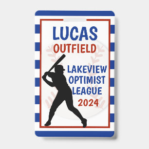 Baseball Bag Tag Badge
