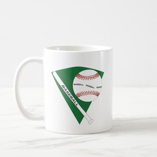 Baseball ball and bat coffee mug