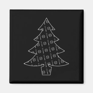 Baseball Ball And Bat Collage Sports Christmas Tre Magnet