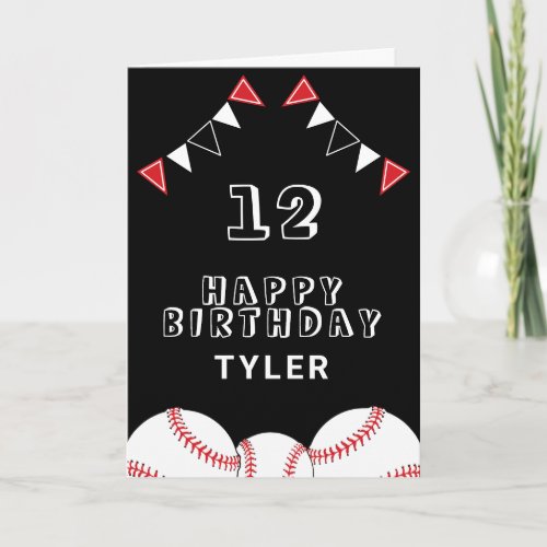 Baseball Ball and Flags Sports Kids Birthday