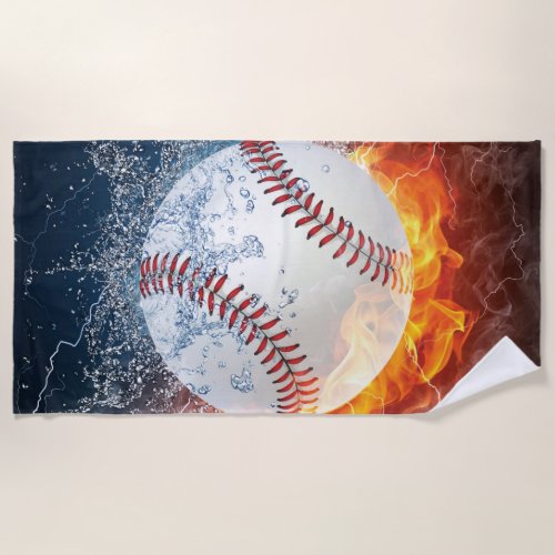 Baseball ball beach towel