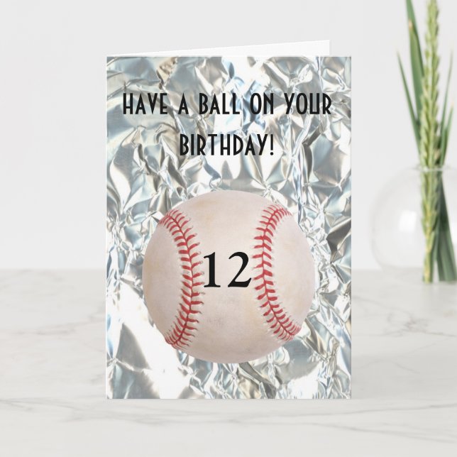 Baseball Ball Birthday Card (Front)