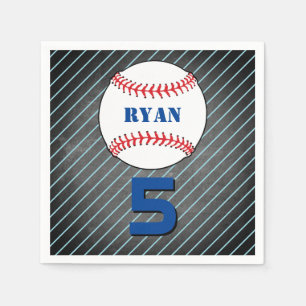 Baseball Ball Birthday Personalized Kids Party Napkins