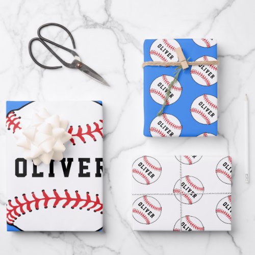 Baseball Ball Blue Pattern Kids Name Birthday Wrapping Paper Sheets - Baseball Ball Blue Pattern Kids Name Birthday Wrapping Paper Sheets. Personalize with your name.