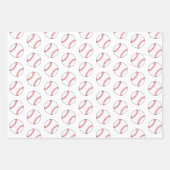 Baseball Ball Blue Sports Player Kids Name Wrapping Paper Sheets (Front 3)