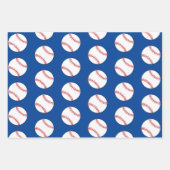 Baseball Ball Blue Sports Player Kids Name Wrapping Paper Sheets (Front 2)