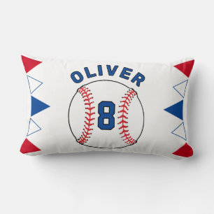 Baseball Ball Bunting Flags Kids Birthday  Lumbar Pillow