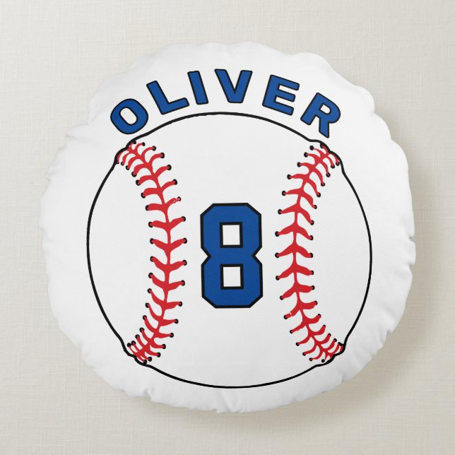 Baseball Ball Bunting Flags Kids Birthday  Round Pillow (Front)